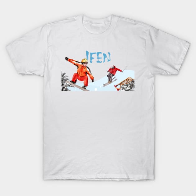 Skiing and snowboarding in Ifen T-Shirt by ArtDesignDE